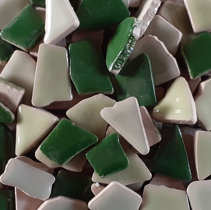 Keramische Mozaïek Steentjes Groen Mix 300 Gram
