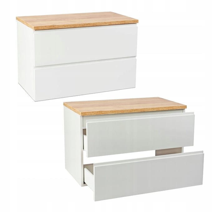 STAMAR - Badkamerkast Front met Eiken Blad 100 x 46 x 50 cm - badkamer - Gouden