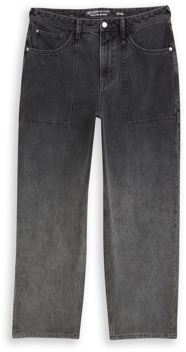 Tom Tailor Denim - TTELLIOT BAGGY jeans - Maat 32/32 - black grey gradient denim