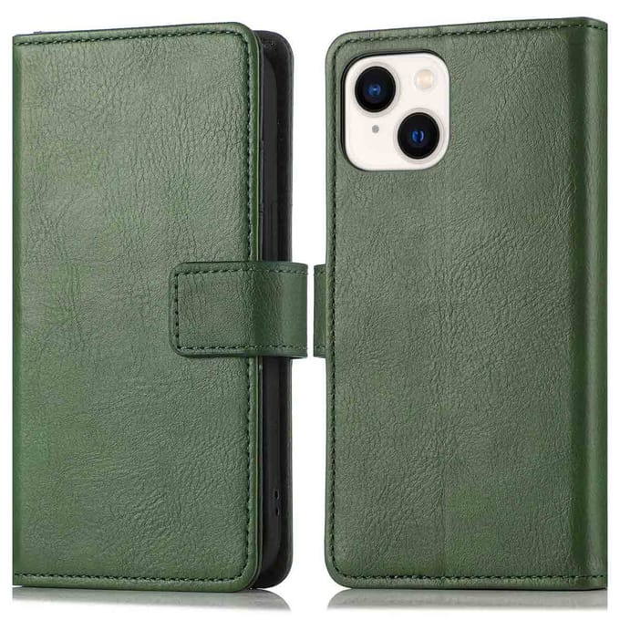 imoshion Hoesje - Geschikt voor Apple iPhone 14 / 13 - Luxe Bookcase - Groen