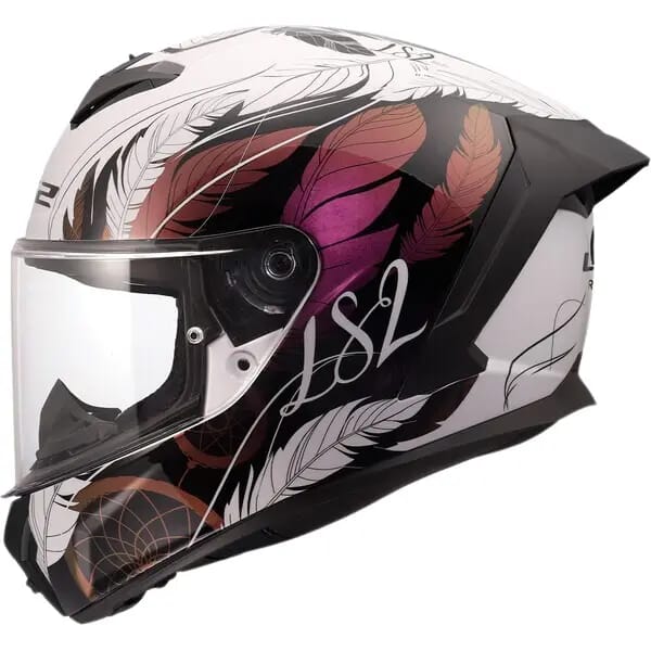 LS2 Helm Rapid III Boho FF820 wit / zwart / roze maat XS