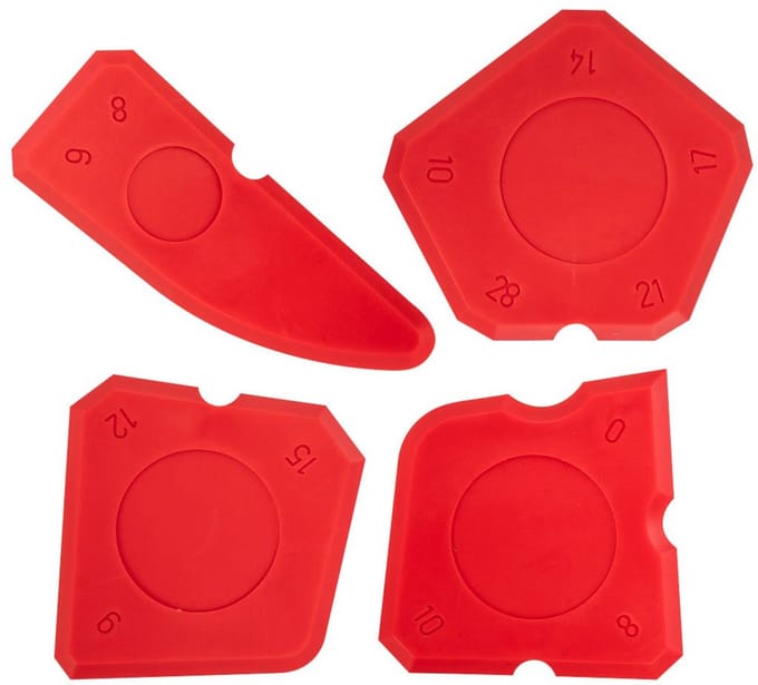 Topex - Kitstrijkerset siliconen - Rood - 4-delig