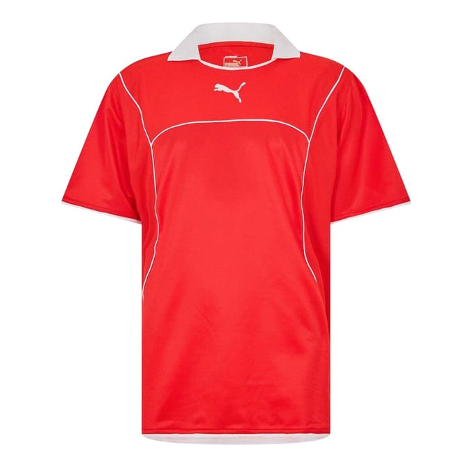 Puma Heren Effen Contrast Bies Atletisch Rugby Shirt (Rood)