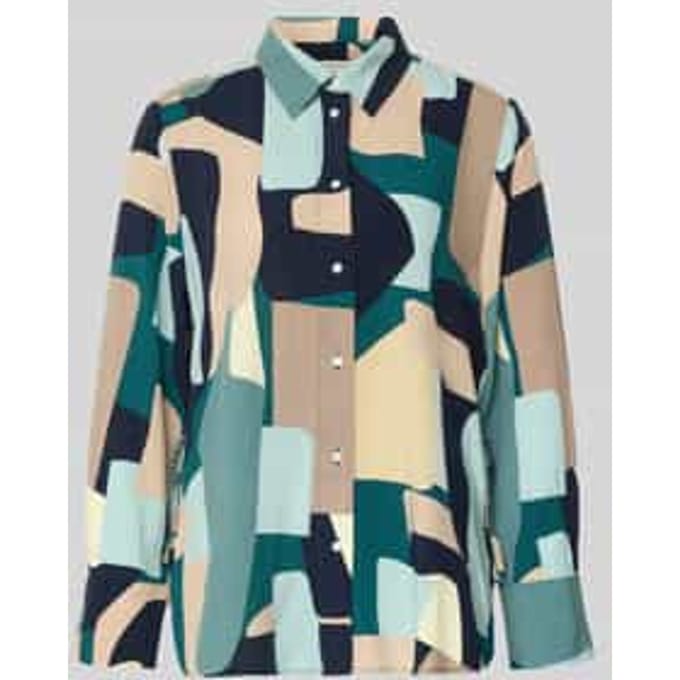 Tom Tailor - Losvallende blouse met strikdetails - Maat 38 - abstract stripe print