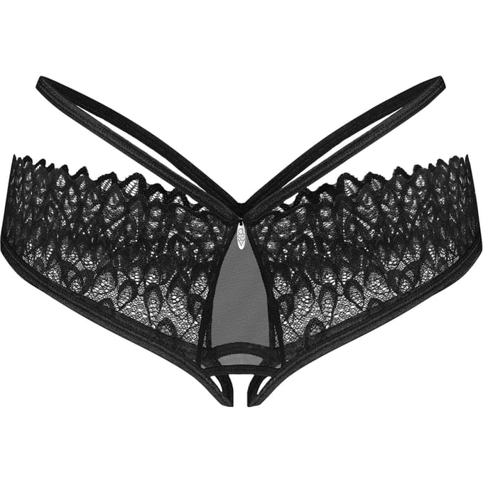 Obsessive - Donarella Crotchless Onderbroek - M/L - Zwart