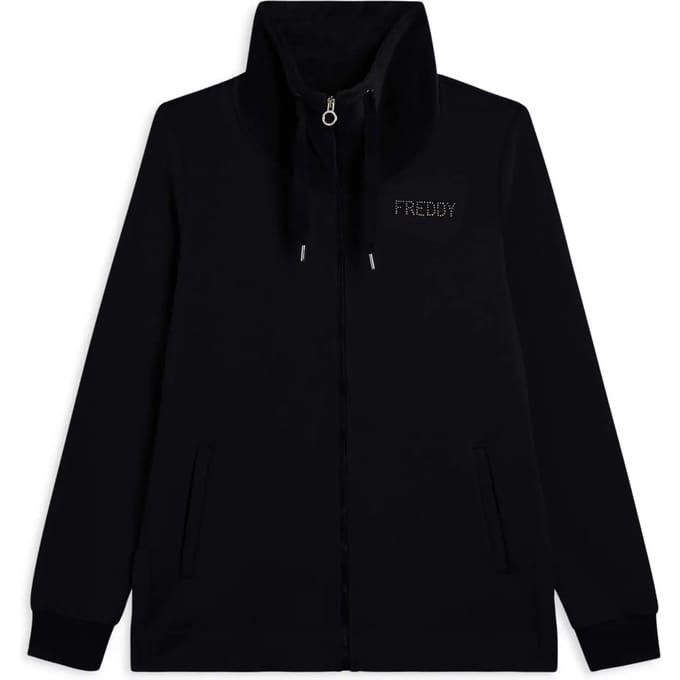 Dames hoodie met zijslitsen in velours Freddy