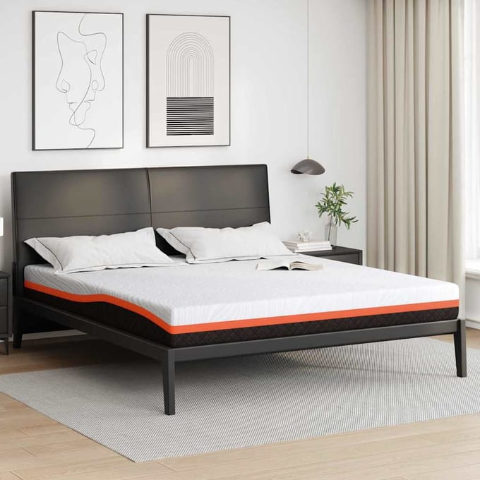 vidaXL - Matras - Wit - en - Zwart - 180 - x - 200 - cm - Jacquard - stof