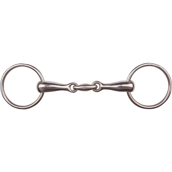 Dubbel snaffle bit voor massief roestvrij paard BR Equitation
