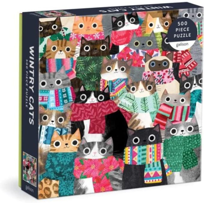 Wintry Cats 500 Piece Puzzle - Galison