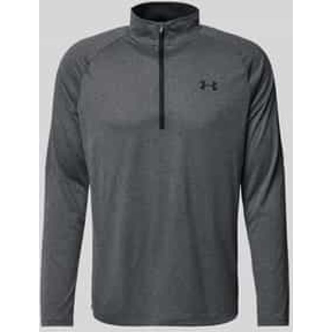 Under Armour UA Tech 2.0 1/2 Zip-GRY Heren Sporttrui - Carbon Heather - Zwart