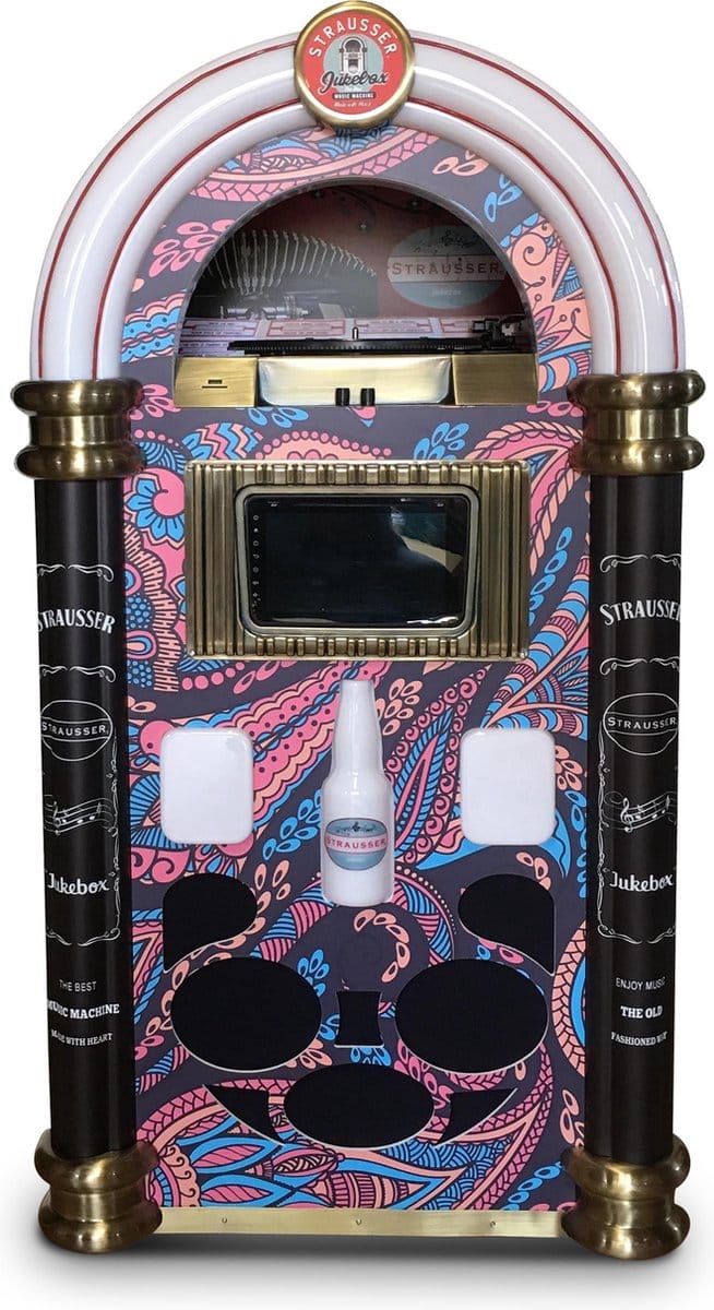 Strausser Jukebox  Pink / Blue Flowers