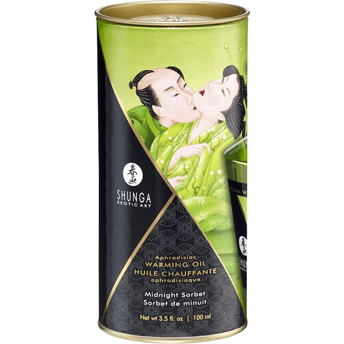 Shunga - Verwarmende Olie - Om Van Het Lichaam Te Likken - Midnight Sorbet