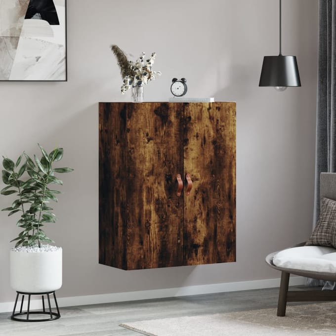 vidaXL - Wandkast - 69,5x34x90 - cm - gerookt - eikenkleurig