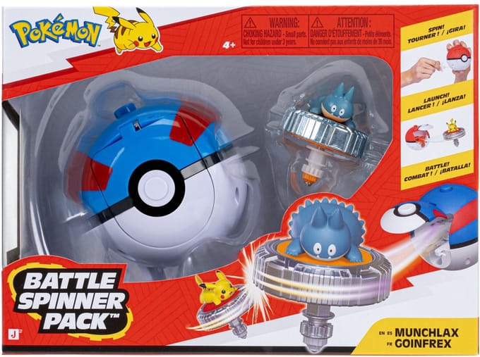 Pokemon Pokémon Battle Spinners tol Munchlax & Great Ball