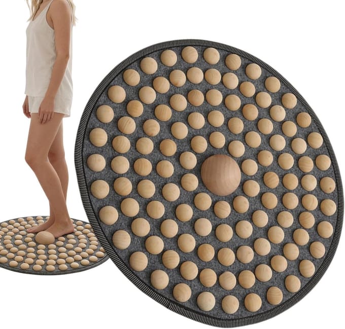 Voetmassageapparaat - Houten massage tool - Ontspanning thuis - Opvouwbaar en draagbaar - 51 cm breed - Houtkleur