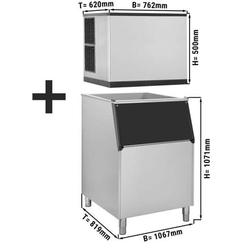 GGM Gastro Eiswürfelbereiter - Würfel - 212 kg / 24 h - inkl. Eisvorratsbehälter