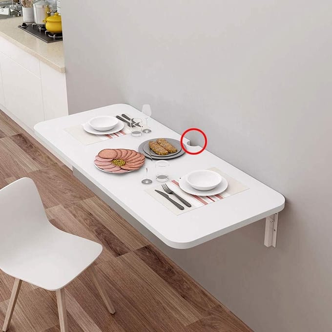 Klaptafel - Wandtafel Bureau - Ruimte Besparen - Met Kabelmanagement - Niet Gespecificeerd - Wit