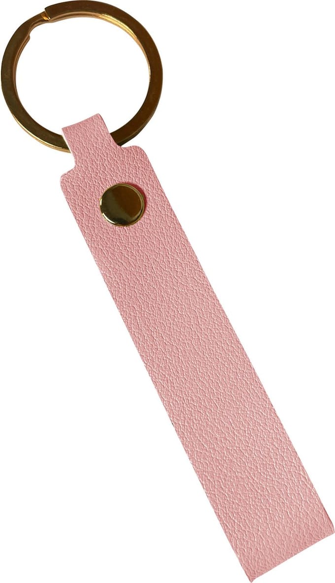 Sleutelhanger Leer met Sleutelring Sleutelhanger Auto Sleutelhanger Leer Dun - Lichtroze