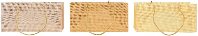 Cadeauzakjes geweven papier vanille oranje roze 20×10×10cm 6st, 6 Stüc