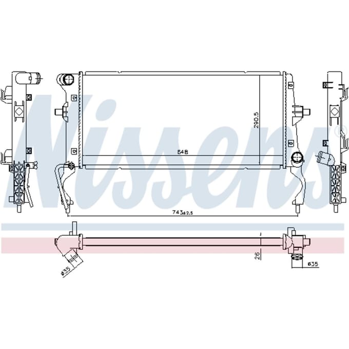 Radiator, motorkoeling NISSENS 636728