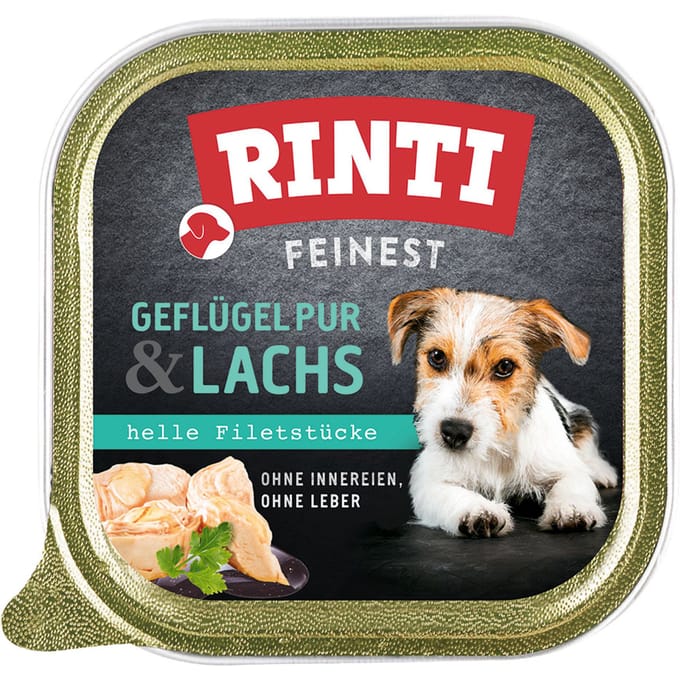 RINTI Fijnste 11 x 150 g Hondenvoer - Puur Gevogelte & Zalm