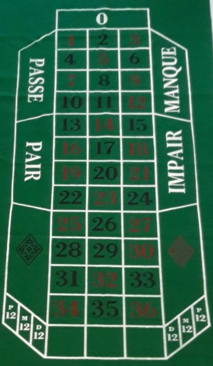 HOT Games Roulette-kleed 180x90cm.groen vilt bedr..