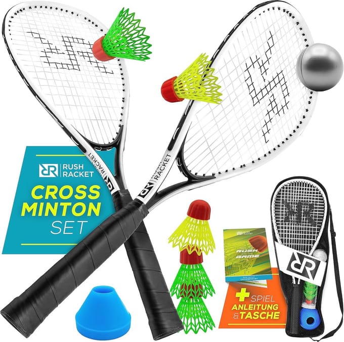5-delige Speedbadmintonset - Professionele Crossmintonset met Rackets en Shuttles
