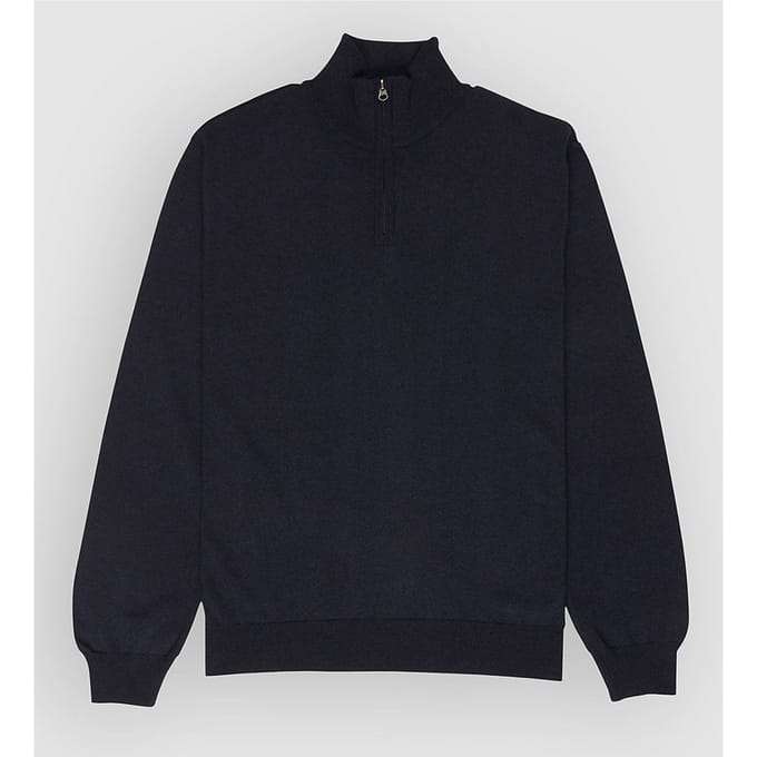 Element Icon Embroidery Quarter Half-Zip Sweater blauw