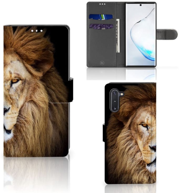 Samsung Galaxy Note 10 Telefoonhoesje met Pasjes Leeuw