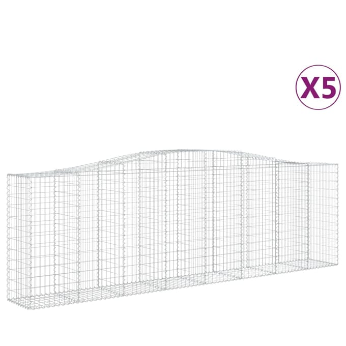 vidaXL - Schanskorven - 5 - st - gewelfd - 400x50x120/140 - cm - ijzer