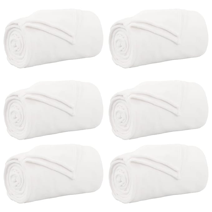 vidaXL - Dekentjes - 6 - st - Wit - 150 - x - 130 - cm - 3,04 - kg - Fleece