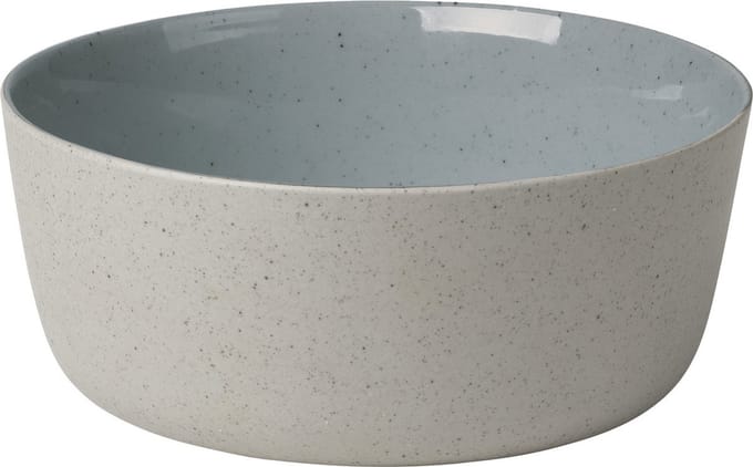 Sablo Stone Kom 15, | Lichtgrijs / Blauw | Stoneware