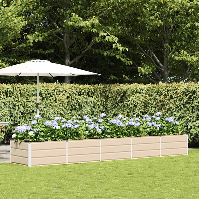 vidaXL - Plantenbak - Ivoor - 400 - x - 80 - x - 45 - cm - Staal