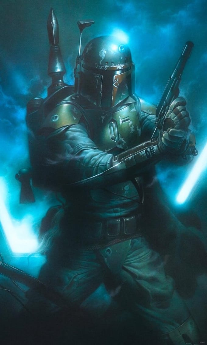 Fotobehang - Star Wars Classic Bounty Hunter 150x250cm - Vliesbehang