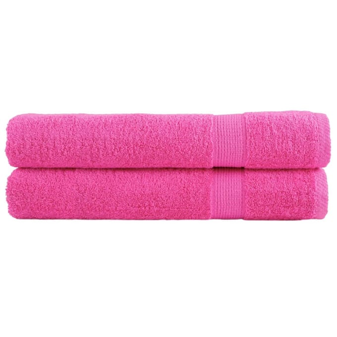 vidaXL - Handdoeken - SOLUND - 2 - st - 600 - g/m² - 100x200 - cm - roze