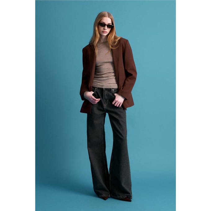 Oversized Lange Crepe Blazer Jas
