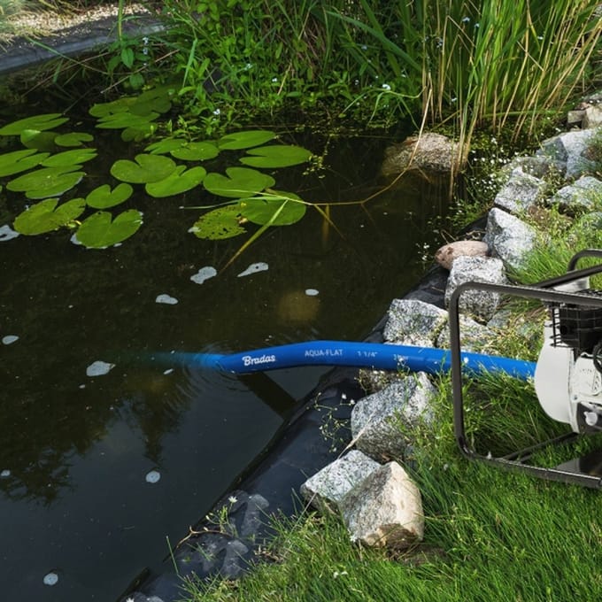 Platte Brandweerslang 38mm 1 1/2" 10m voor Waterpomp Schoon/Vuil Water