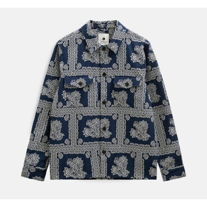 Anerkjendt 902244 akoscar flower overshirt 3059 sky captain