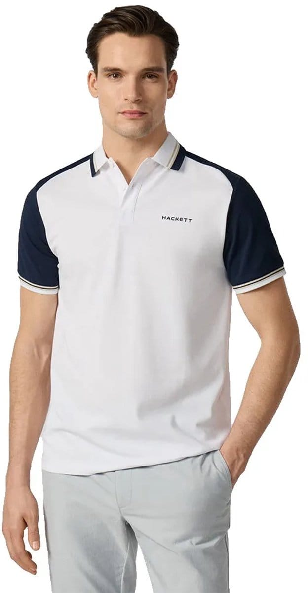 Hackett Hm5600196 Korte Mouw Poloshirt Wit M Man