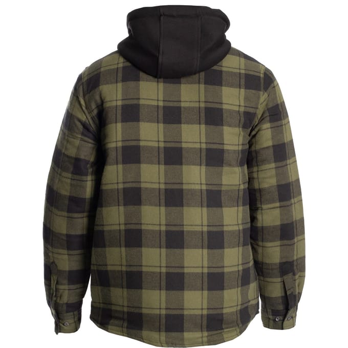 Hard Yakka Gequilted Flanellen Shacket Heren Groene Overhemdjas