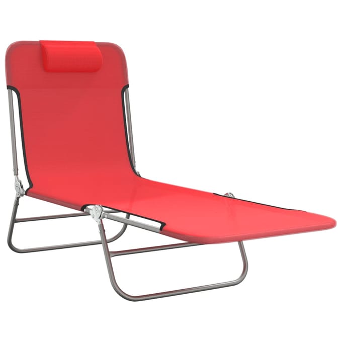 vidaXL - Ligbedden - 2 - st - inklapbaar - textileen - en - staal - rood