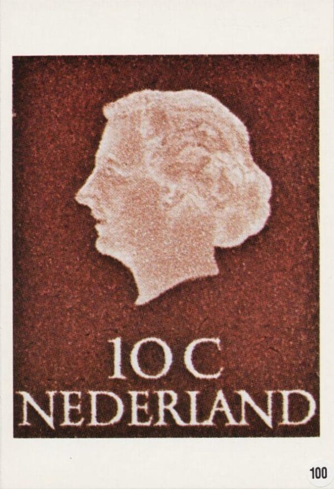 Briefkaart met afbeelding koningin Juliana postzegel
