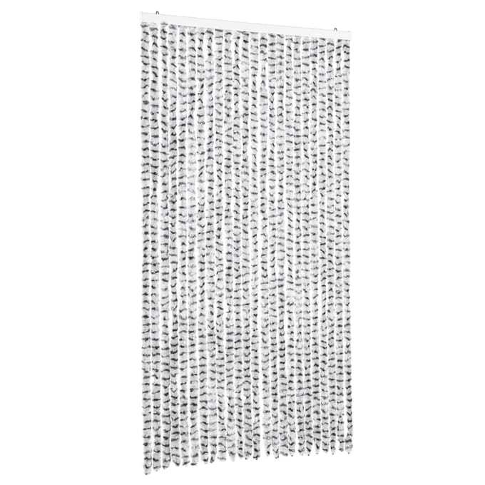 vidaXL - Vliegengordijn - 100x230 - cm - chenille - lichtgrijs - en - donkergrijs