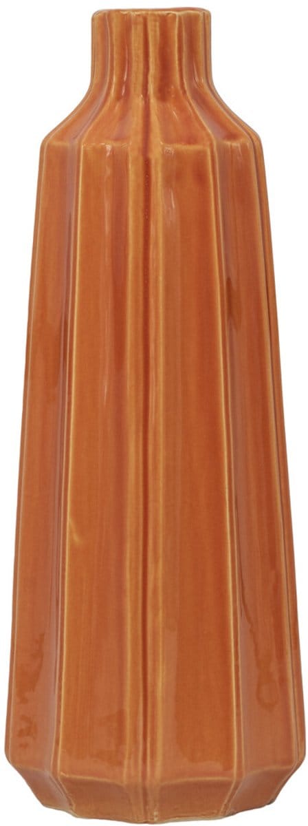 Aardewerk vaas stripes tangerine