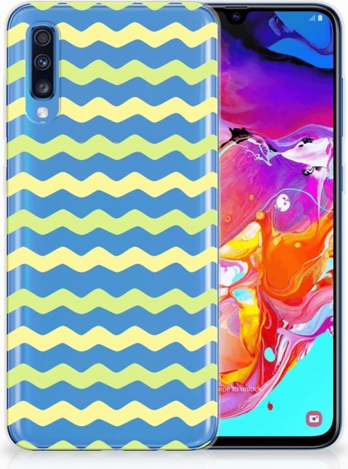 Samsung Galaxy A70 TPU bumper Waves Yellow