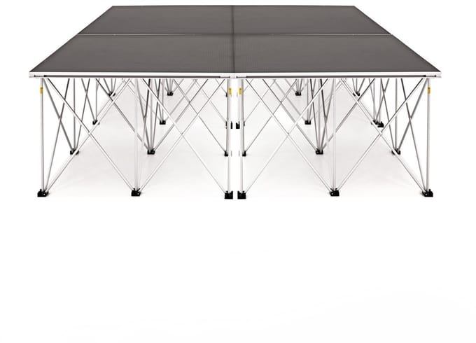 2 m x 2 m Draagbaar Podiumkit van Gear4music, 60 cm