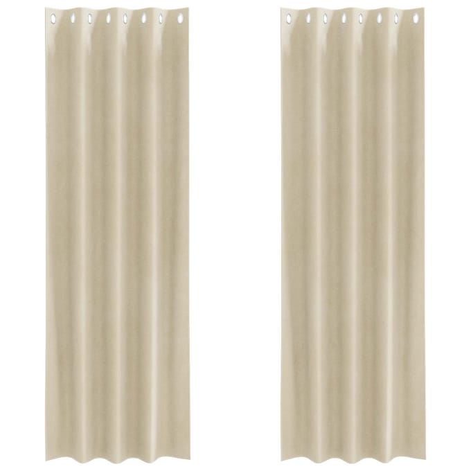 vidaXL - Gordijnen - 2 - st - Crèmekleurig - 140 - x - 245 - cm - fluweel