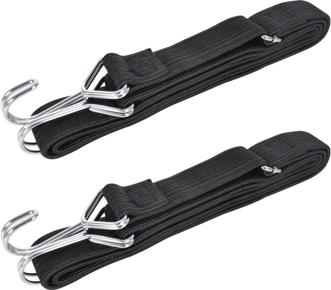 Unyqoos® Set van twee elastische spanbanden met verstelbare haken voor diverse voertuigen