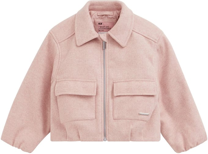 WE Fashion Meisjes oversized bomberjas met wollook