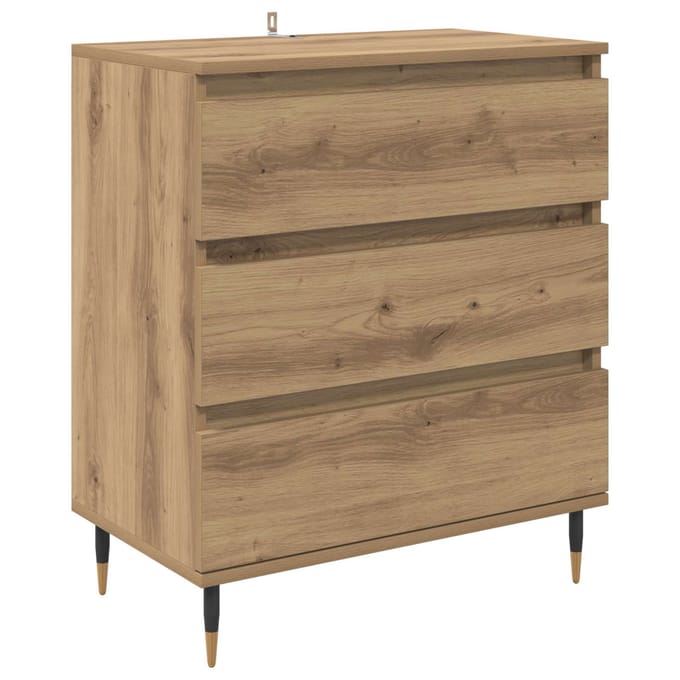 vidaXL Dressoir Artisan Eiken 60 x 35 x 70 cm Bewerkt hout